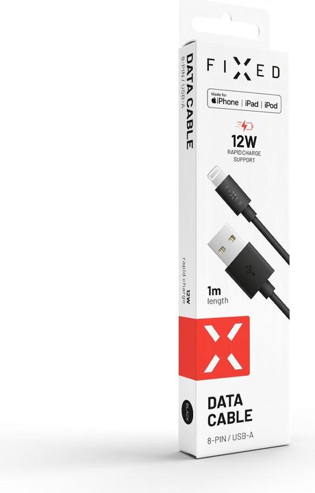 Produktbild Fixed USB-Kabel USB-A - Lightning 1m Schwarz (FIXD-UL-BK) (1 m, USB 2.0, 20 W)