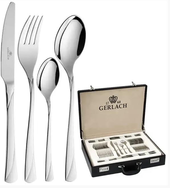 Actual product image Gerlach Cutlery set Shiny Valor, stainless steel, silver, 52 x 42 x 10 cm, 68-units (68 Piece, Cutlery set)