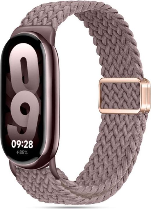 Techsuit - Watchband (W032) - Xiaomi Mi Band 8 / 8 NFC / 9 / 9 NFC - Lilac Mist (Nylon, Edelstahl, Textil, Elastisch)