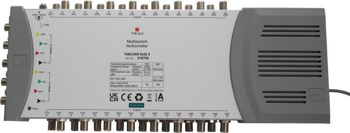 Produktbild Triax TMS/CKR 9x32 S SAT Multischalter Eingänge (Multischalter): 9 (8 SAT/1 terrestrisch) Teilnehme (Multischalter)