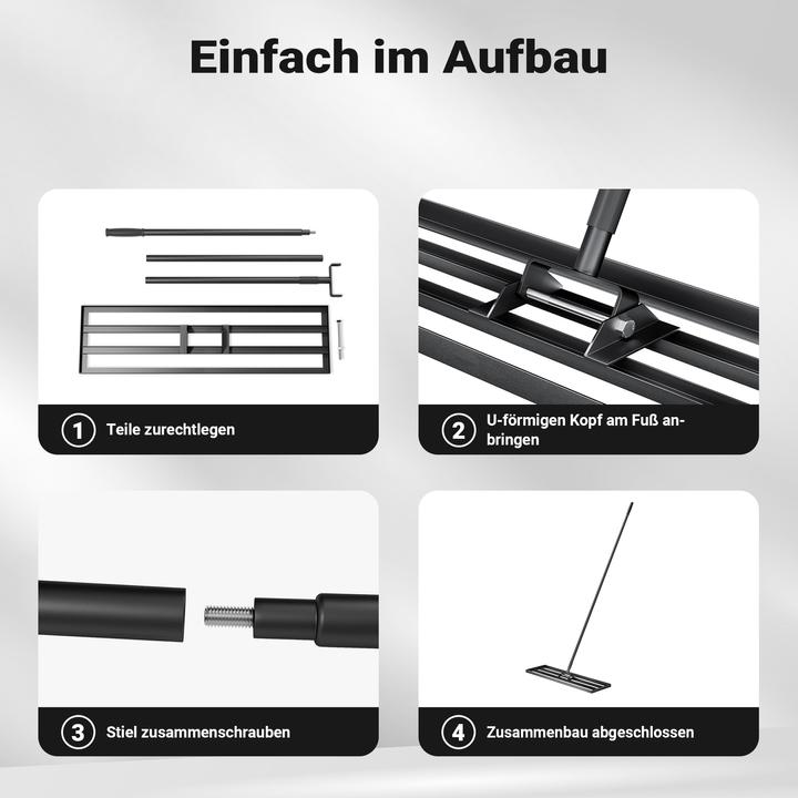 Produktbild Wiltec Aluminium Rasenrakel 91,4x25,4cm Stiel Sanden Levelingrake Flächenebner