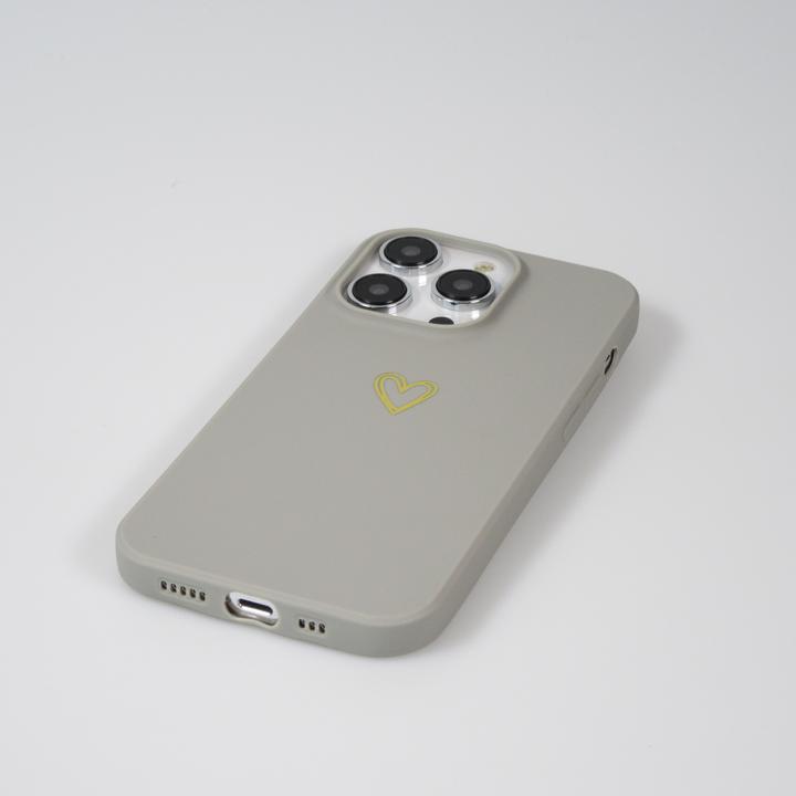 Image du produit PhoneLook Coque Silicone mat dessin coeur doré (Apple iPhone 16 Pro)