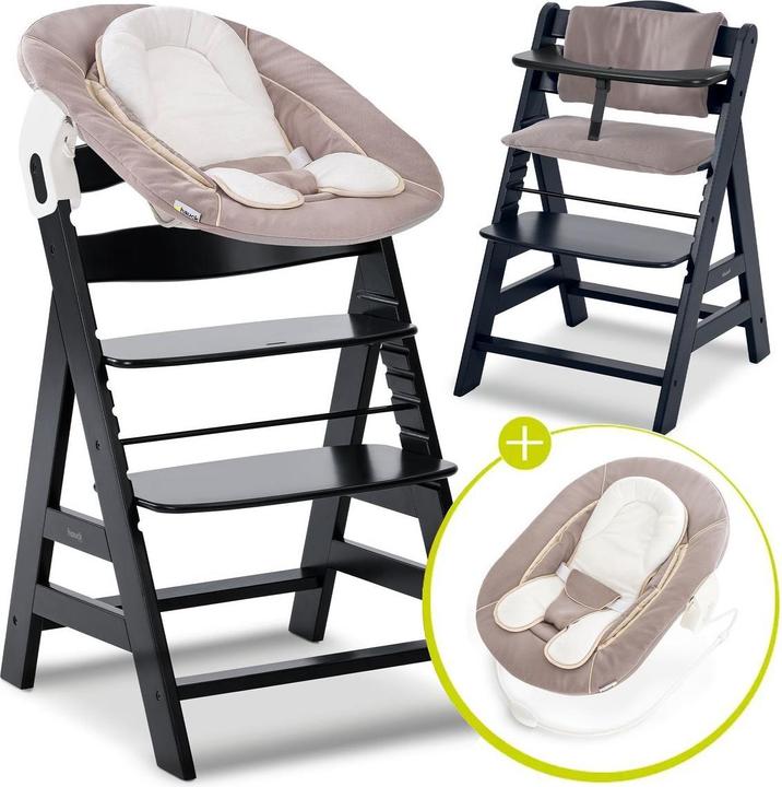 Produktbild Hauck Hochstühle Alpha Plus Black 4-tlg. Newborn Set - Hochstuhl (Hochstuhl)