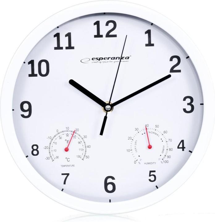 Esperanza EHC016W Horloge murale mécanique ronde blanche