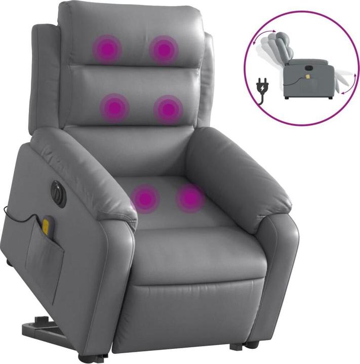 Actual product image VidaXL Massage chair with stand-up aid electric imitation leather