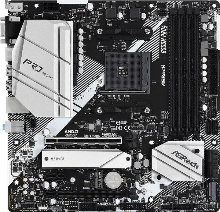Actual product image AsRock B550M Pro4 (AM4, AMD B550, mATX)
