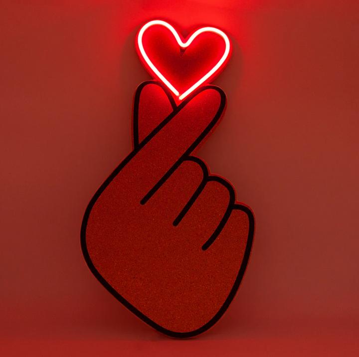 Actual product image Locomocean LED Cork Pinboard - Finger Heart (Bulletin board)