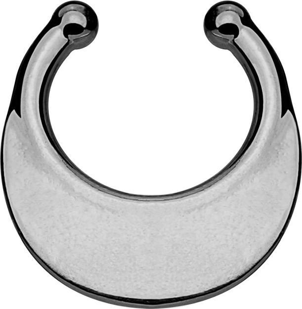 Immagine prodotto Star Piercing Fake Septum mit runder platte dunkelsilber