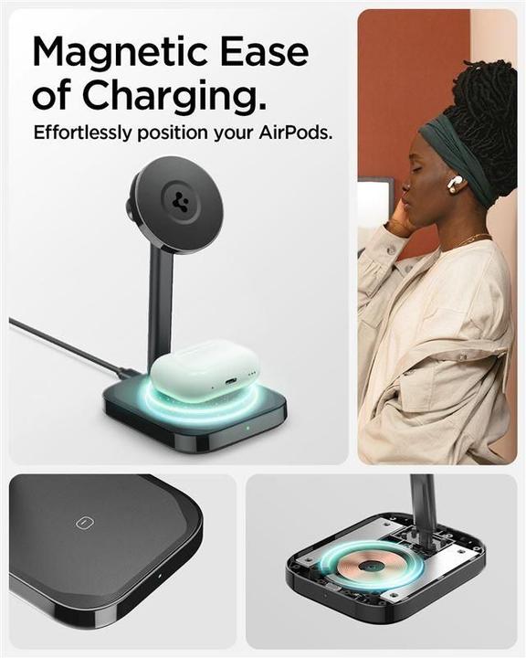 Actual product image Spigen ArcField PF2100 Stand with MagSafe Charger - Black (20 W)