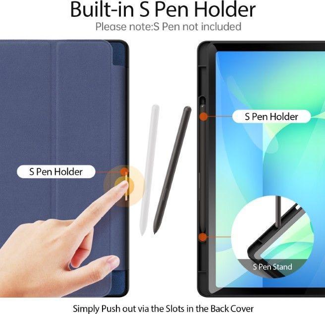 Actual product image Samsung Galaxy Tab S10 FE Plus - Ducis Domo Series, aufstellbares Flip-Etui, Blau (Samsung Galaxy Tab S10 FE+)