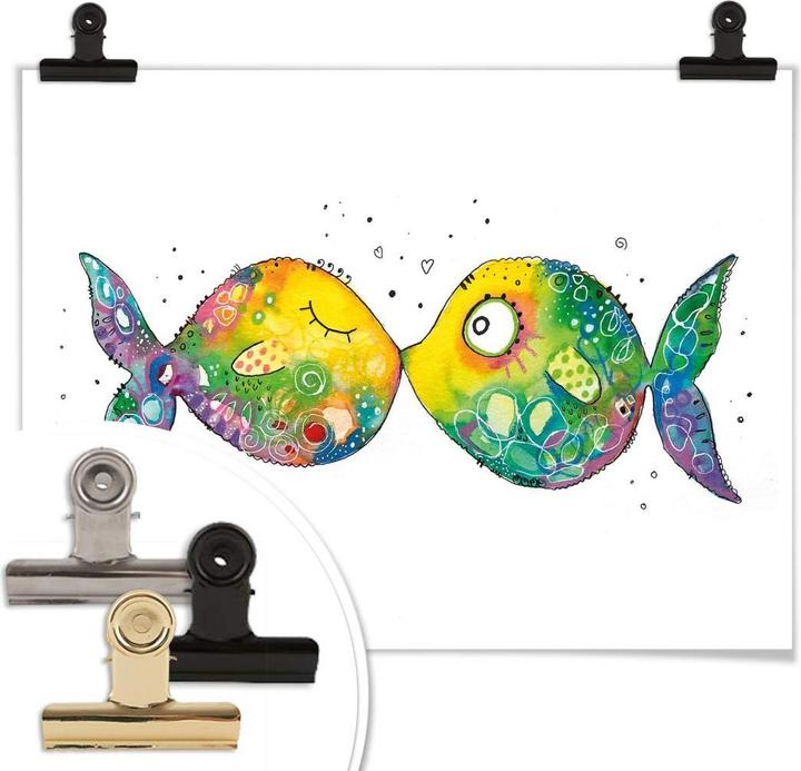 Produktbild Trenddeko Verliebte Fische (30 x 24 cm)