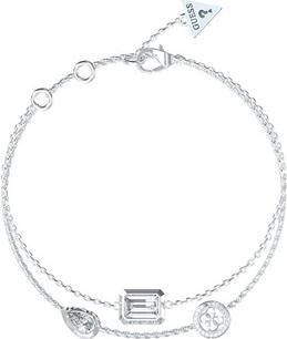 Guess Double Steel Bracelet With Zircons 4g Light Jubb05237jwrh (14.60 cm, Edelstahl)