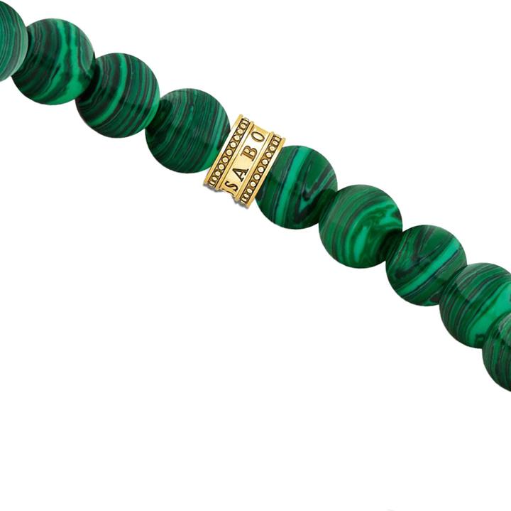 Produktbild Thomas Sabo Beads-Armband aus grünen Steinen vergoldet (19 cm, 750 Gelbgold Vergoldung, 925 Sterlingsilber)