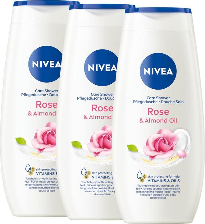 NIVEA Pflegedusche Rose & Almond Oil Trio