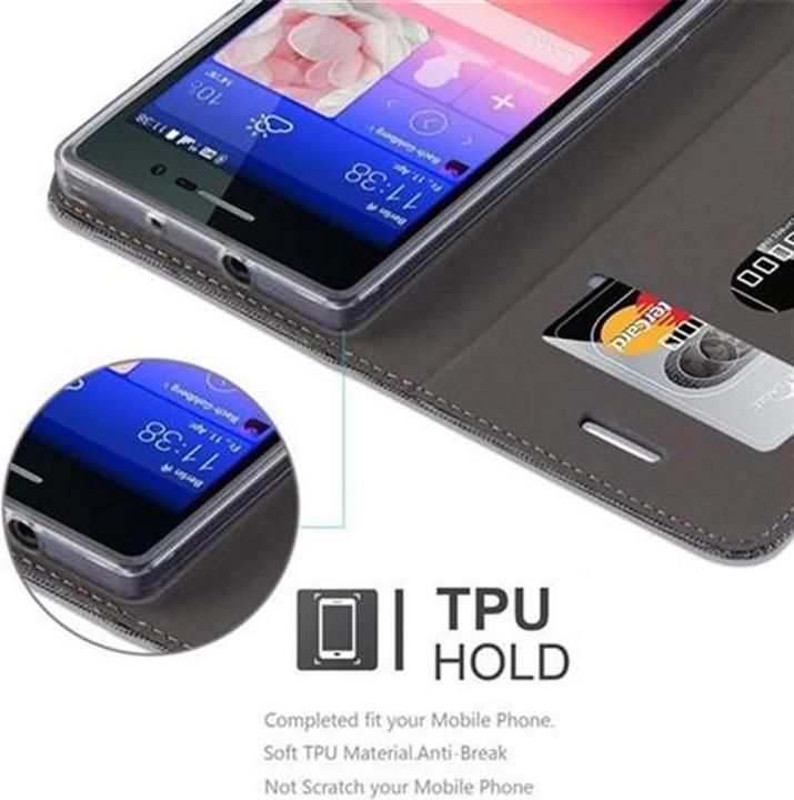 Produktbild Cadorabo Book Jeans Optik Cover (Huawei Ascend P7)
