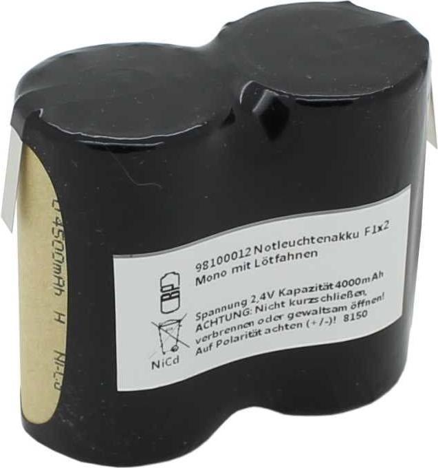 Immagine prodotto AccuCell Akku F1x2 Mono D mit Lötfahnen (1 pz., 4500 mAh, Batteria + Caricabatterie)