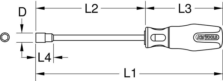 Image du produit KS Tools Tournevis à douilles ERGOTORQUEplus, triangle, M4. (3-bord)