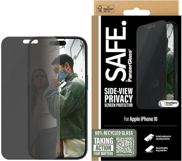 Actual product image PanzerGlass Privacy screen protector (1 Piece, Apple iPhone 15, Apple iPhone 16)