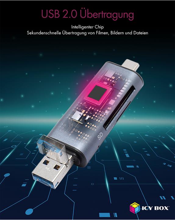 Image du produit Icy Box Ib-Cr200-C (USB, USB 2.0 Micro-B)