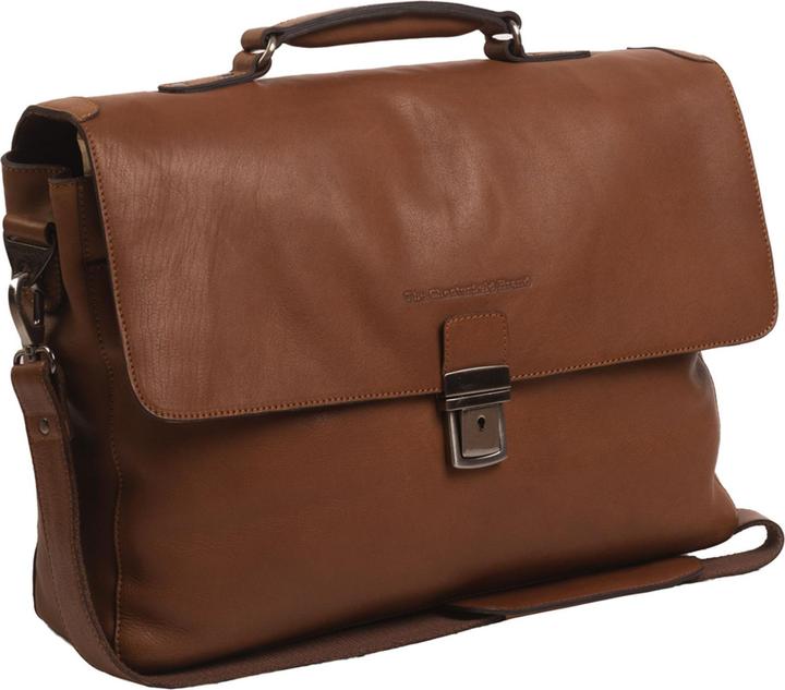 Actual product image The Vegan Cow Chesterfield Brand Leren Laptoptas Cognac Iowa
