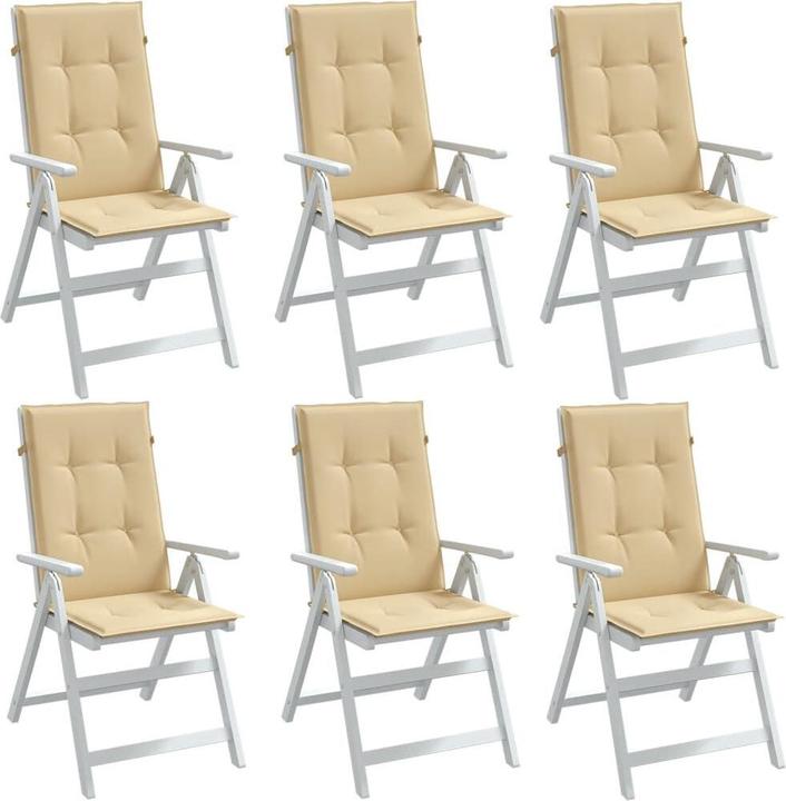 Image du produit VidaXL Coussins de sièges à haut dossier 6 pcs. tissu (120 x 50 x 4 cm)