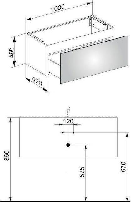 Produktbild Keuco Waschtischunterbau X-LINE 1000x400x490mm Inox