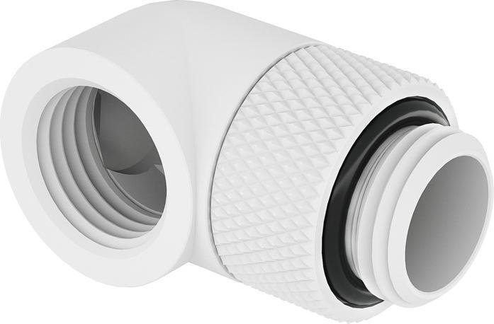 Image du produit Barrow Adaptateur 90 degrés G1/4 pouce mâle à G1/4 pouce femelle - pivotant, blanc
