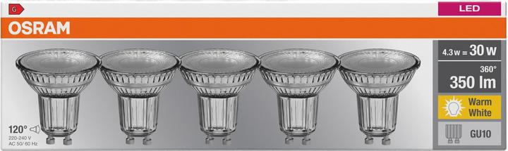 Image du produit Osram Base (GU10, 4.30 W, 350 lm, 5 x, G)