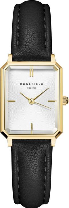 Image du produit Rosefield Montre Octagon XS blanche en cuir noir doré (Montre analogique)