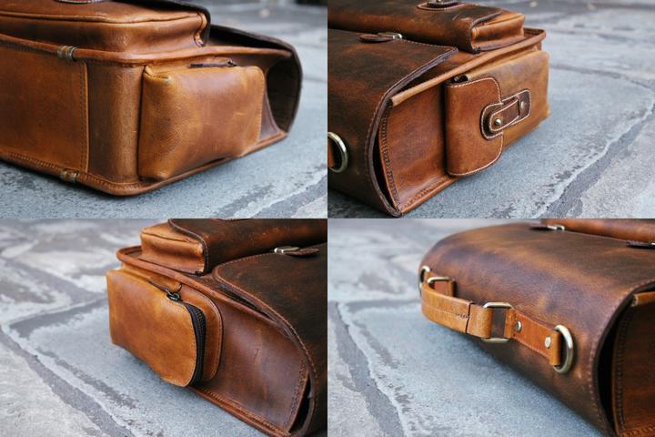 Image du produit Only-Bags.Store Porte-documents en cuir véritable, sacoche pour ordinateur portable, sac à bandoulière pour le