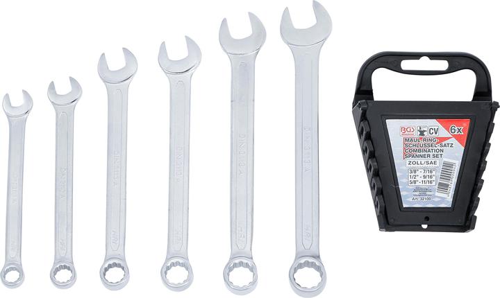 Produktbild BGS Maul-Ringschlüssel-Satz | Zollgrössen | SW 3/8" - 11/16" | 6-tlg.