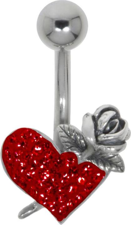 Bijouteria Bauchpiercing (Chirurgenstahl 316L, Kristall, Silber 925)