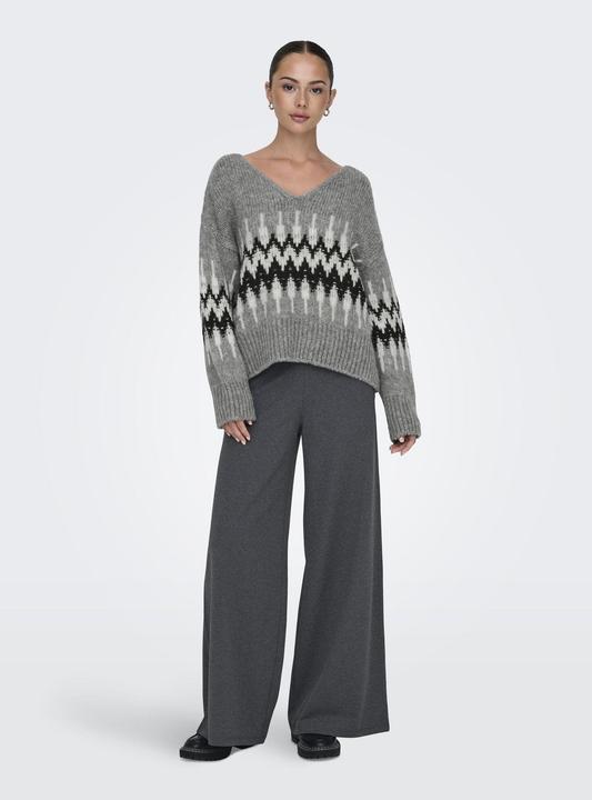 Actual product image JdY Jdydinea L/S Rev V-Neck Jacq Pull Knt (S)