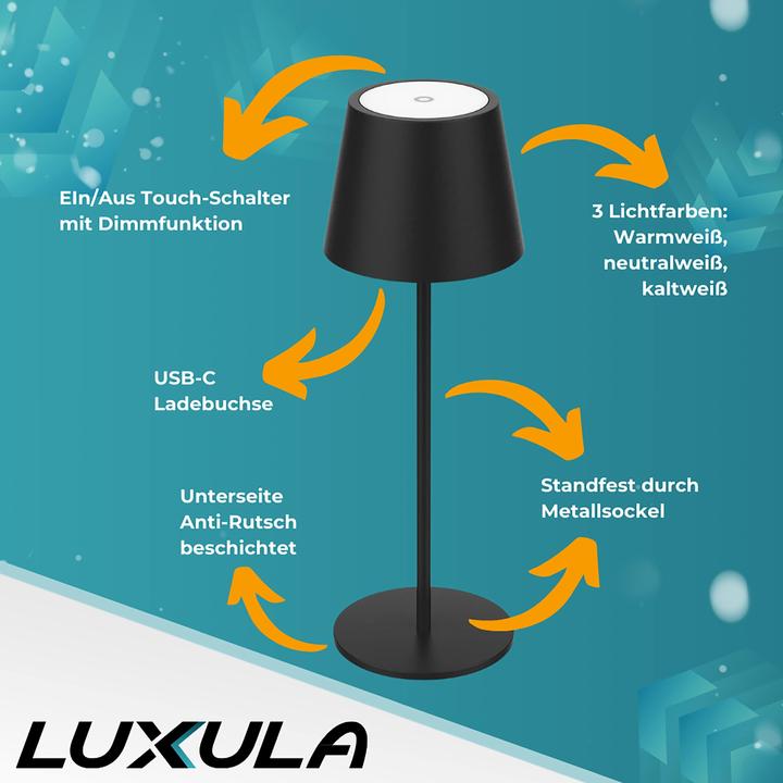 Actual product image Luxula LED battery-powered table lamp (200 lm)