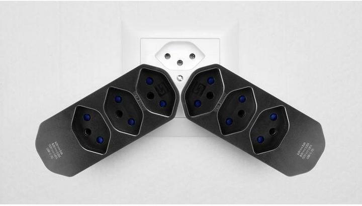 Produktbild Steffen Mehrfachadapter MANTA 3xT13 + 1xUSB-C PD drehbar 320° sw (USB-C, Typ 13, 13 x)