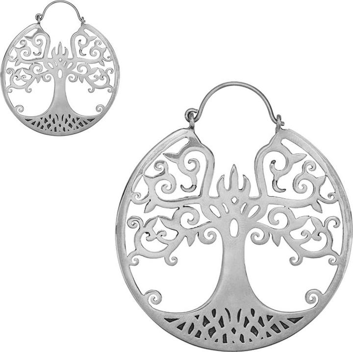 Produktbild Star Piercing Ohrring silber Baum des Lebens (Messing)