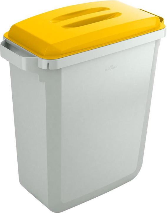Actual product image Durable Waste bin 60L PP+lid grey/yellow (60 l)