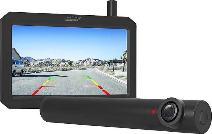 Lescars Caméra de recul solaire sans fil