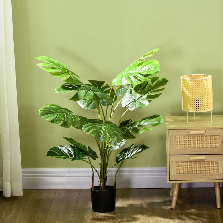 Produktbild Homcom Künstliche Monstera-Pflanze mit Blumentopf (120 cm)