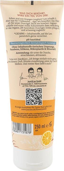 Actual product image Jean & Len Jean&Len dušigeel apelsin ja ingver 250 ml (250 ml)