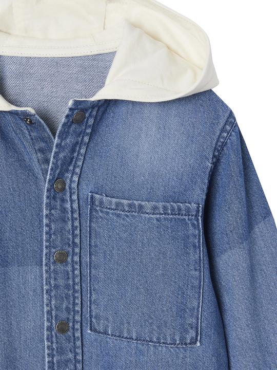 Immagine prodotto Vertbaudet Camicia da ragazzo in denim con cappuccio e toppe (92)