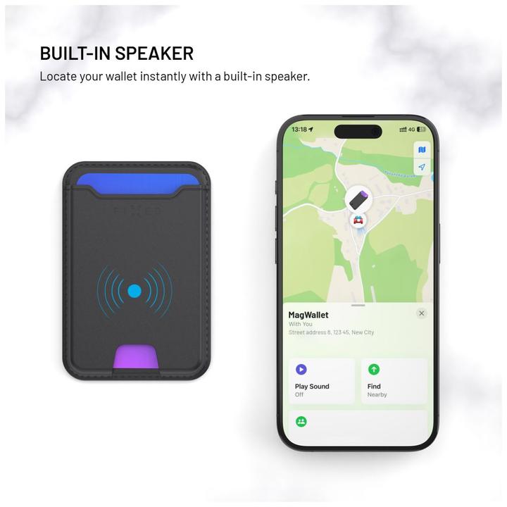 Immagine prodotto Fixed Mag Wallet Tracker for Apple Find My iPhone - Black
