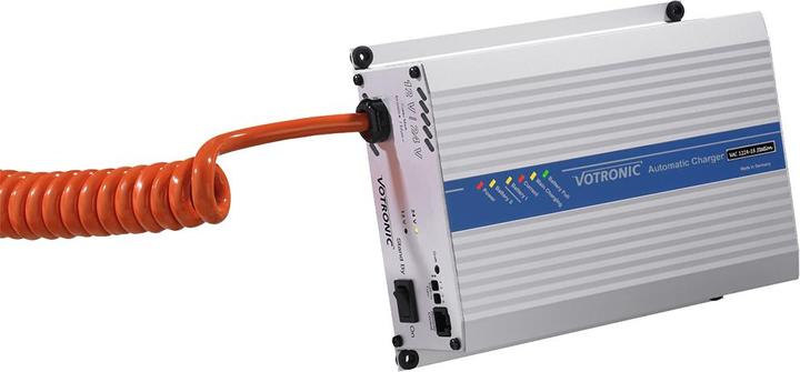 Image du produit Votronic 0523 VAC 1224-16 Chargeur de batterie 12V/24V 16A + 5m de câble de charge en spirale (24V, 16 A)