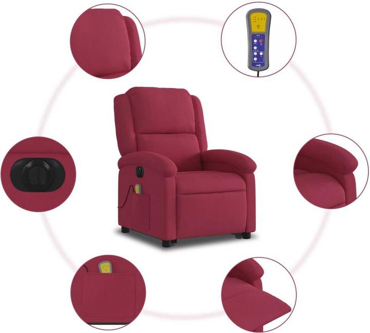 Immagine prodotto VidaXL Poltrona massaggiante con ausilio per la risalita, elettrica e in velluto