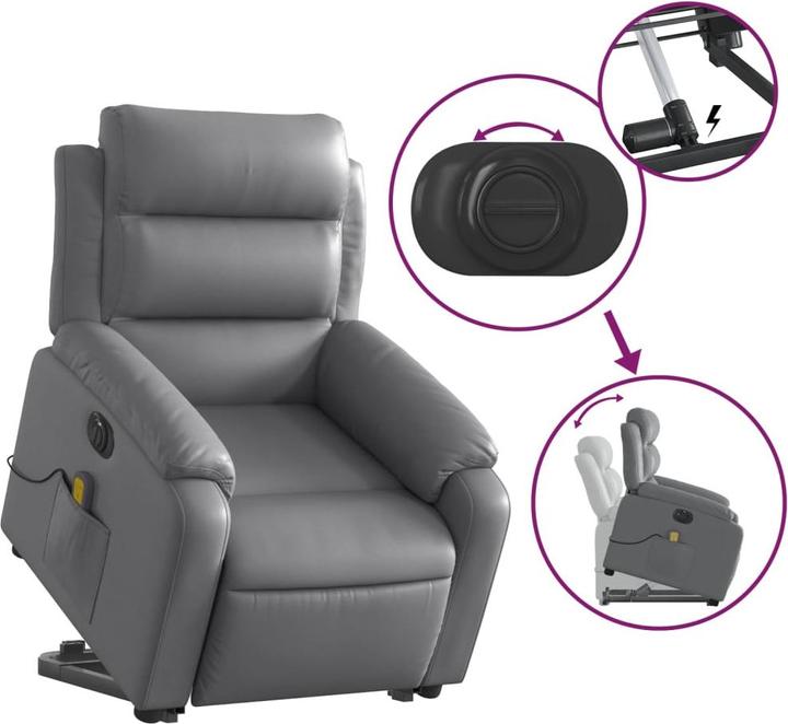 Actual product image VidaXL Massage chair with stand-up aid electric imitation leather