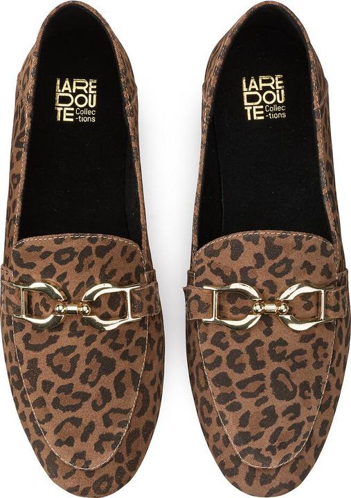 Actual product image La Redoute Collections Leather loafer with leo print (38)