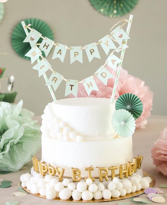 Produktbild I Am Creative Torten Topper Birthday, lavendel/gold, 1 Stück
