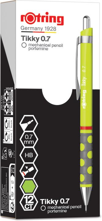 Immagine prodotto Rotring Minenbleistift Tikky 0.7 mm, limegreen (0.70 mm, HB, 1 x)