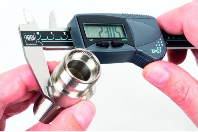 Actual product image Tesa Technology CAL Digital Caliper IP 67 Measuring range 0-150 mm round (4 cm)
