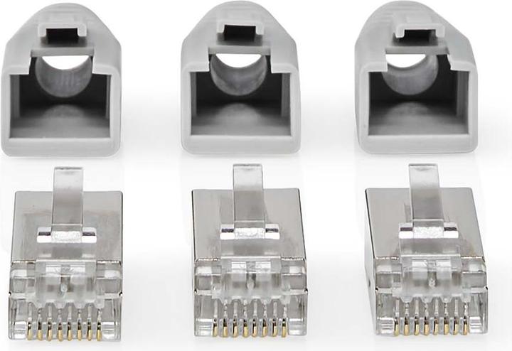 Actual product image Nedis CCBW89370GY RJ45 Plug RJ45 Pass Through Fixed/Stranded FTP CAT6 Straight Gold Plated 10 pcs. (F/UTP, CAT6, 10 m)